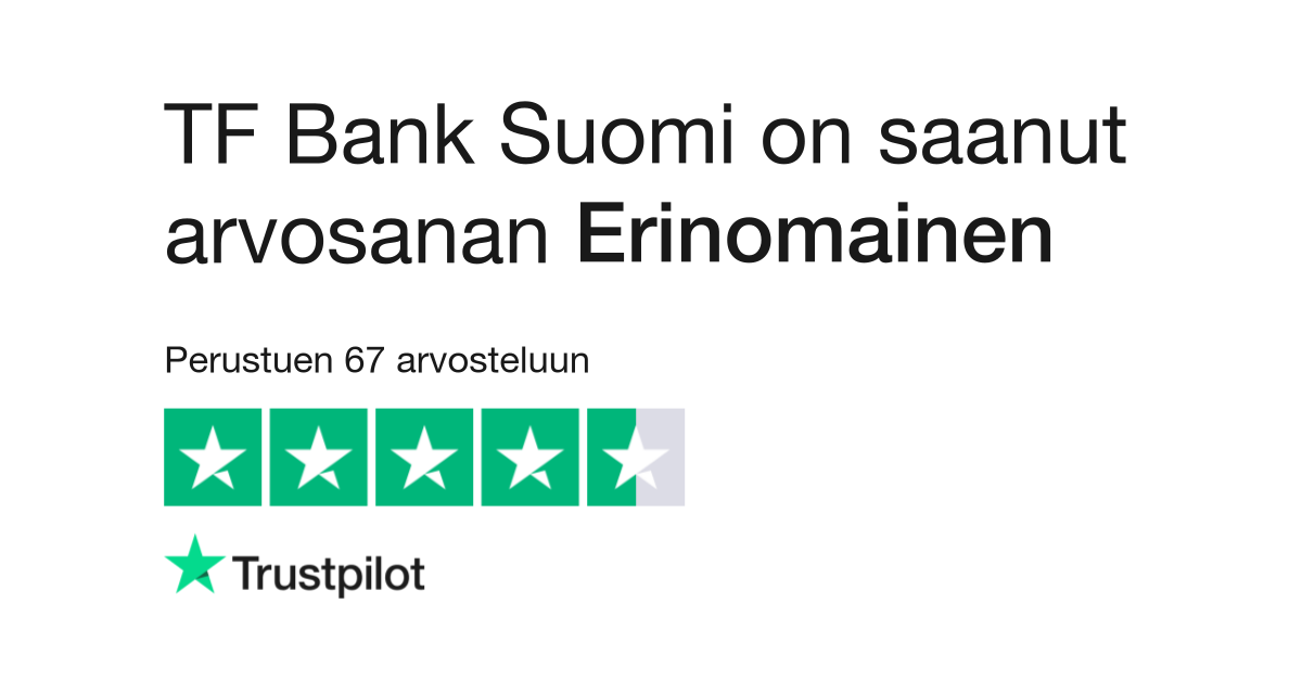 Arvostelut TF Bank Suomi | Lue asiakkaiden arvosteluja yrityksestä 