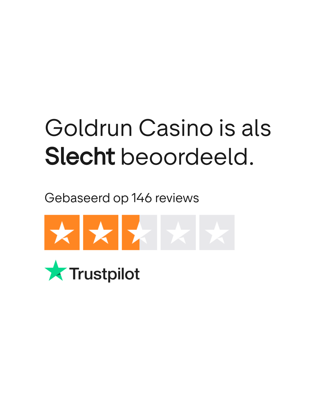 Trustpilot beoordeling van Goldrun Casino