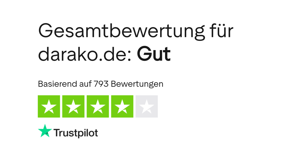 Bewertungen zu darako.de Lesen Sie Kundenbewertungen zu www.darako.de
