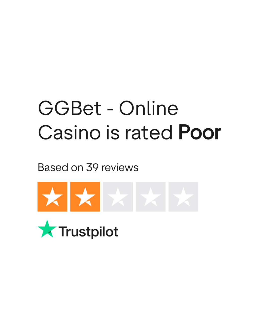 Ocena GGBet na Trustpilot