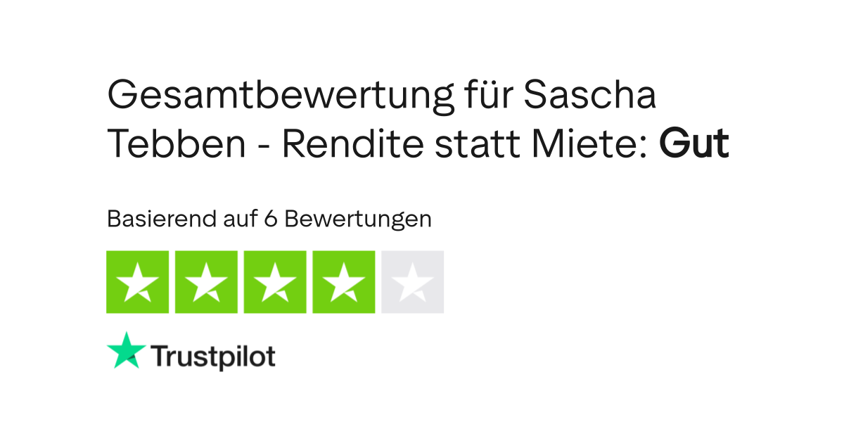 Bewertungen zu Sascha Tebben Rendite statt Miete Lesen Sie Kundenbewertungen zu saschatebben.de