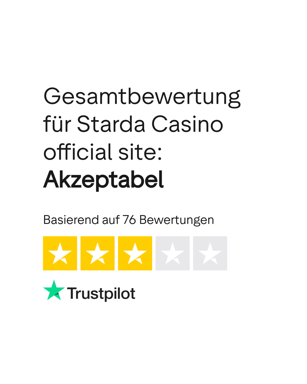 Starda Casino Trustpilot Bewertung