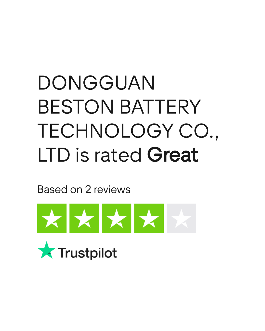 DONGGUAN BESTON BATTERY TECHNOLOGY CO., LTD Reviews Read Customer