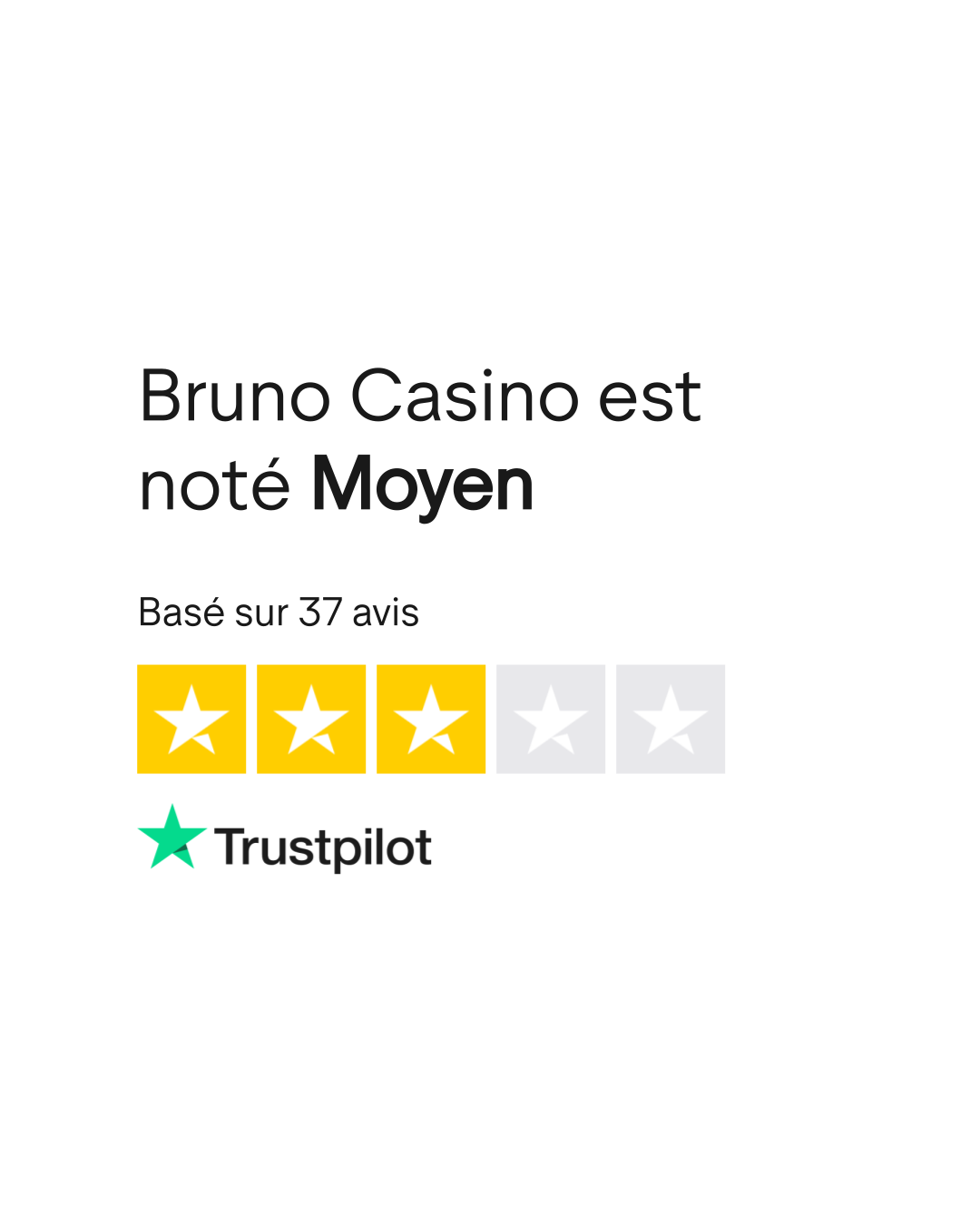 Évaluation Trustpilot de Bruno Casino