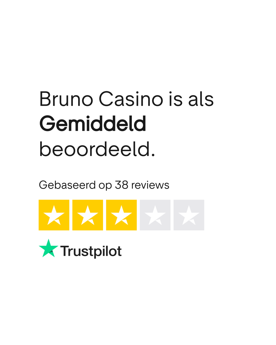 Bruno casino Trustpilot rating showing consumer feedback.