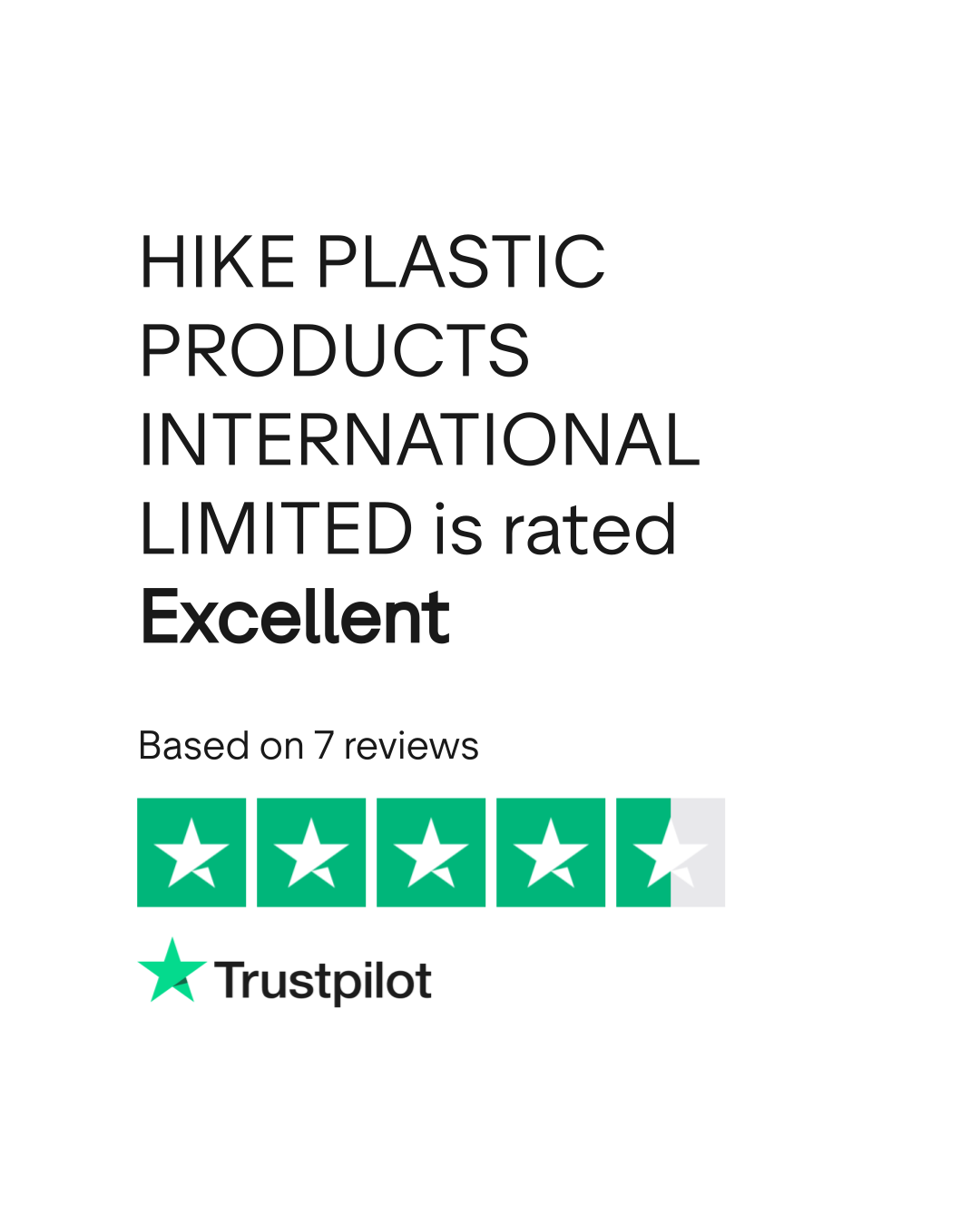 HIKE PLASTIC PRODUCTS INTERNATIONAL LIMITED Reviews Read Customer