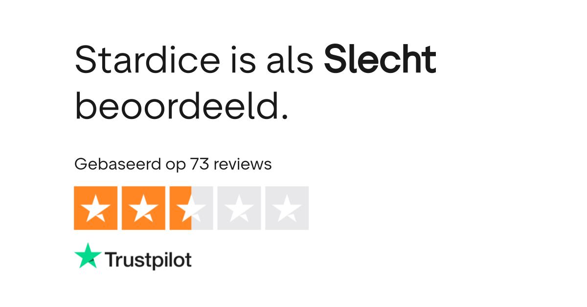 Trustpilot rating voor Stardice