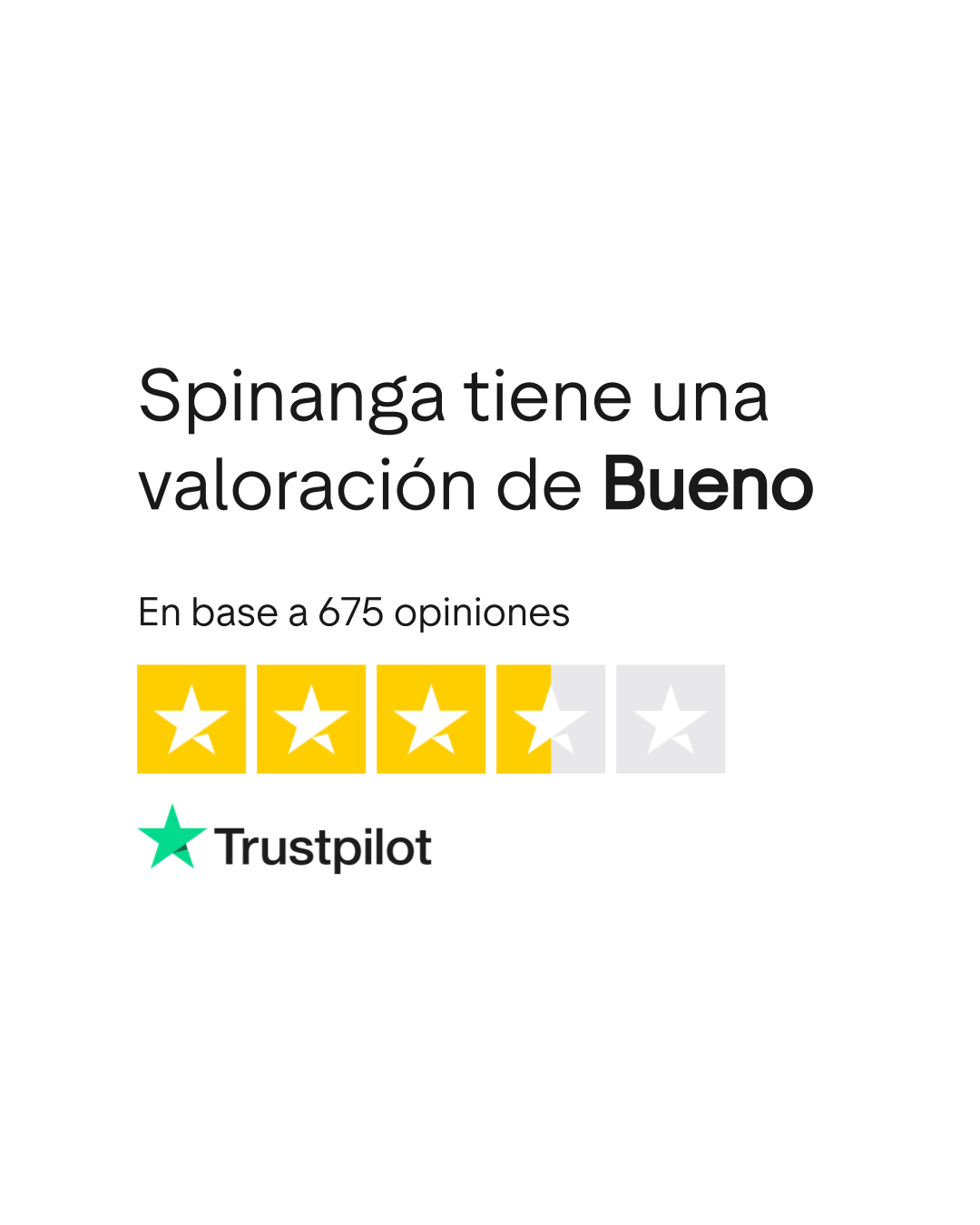 Spinanga Trustpilot Rating