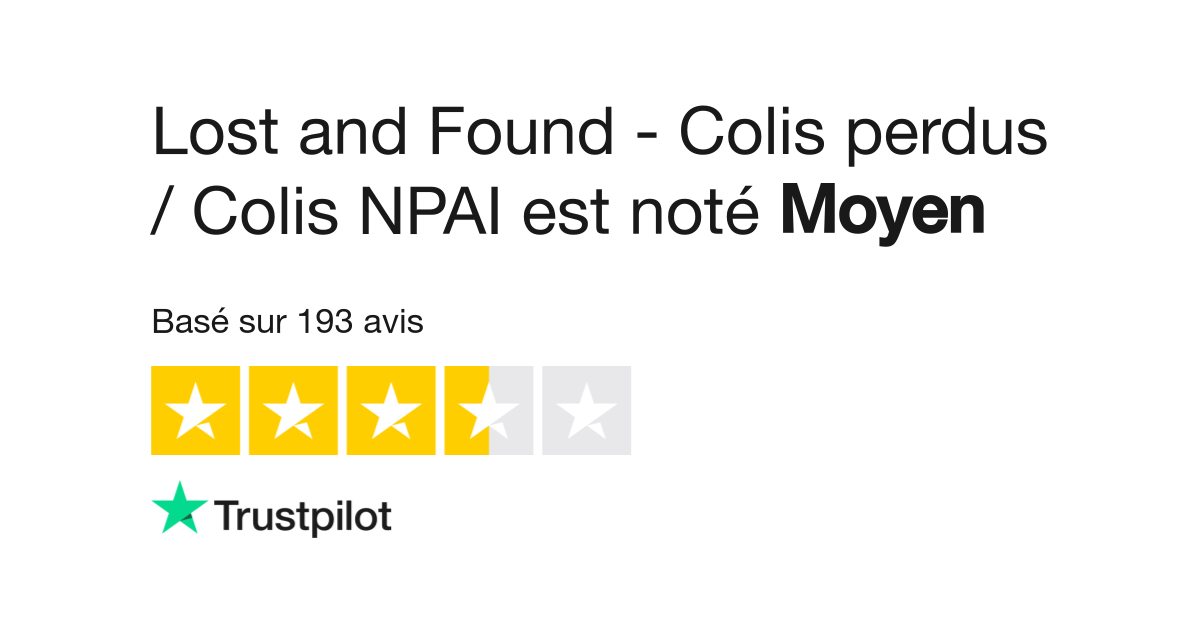 Avis de Lost and Found Colis perdus / Colis NPAI Lisez les avis marchands de
