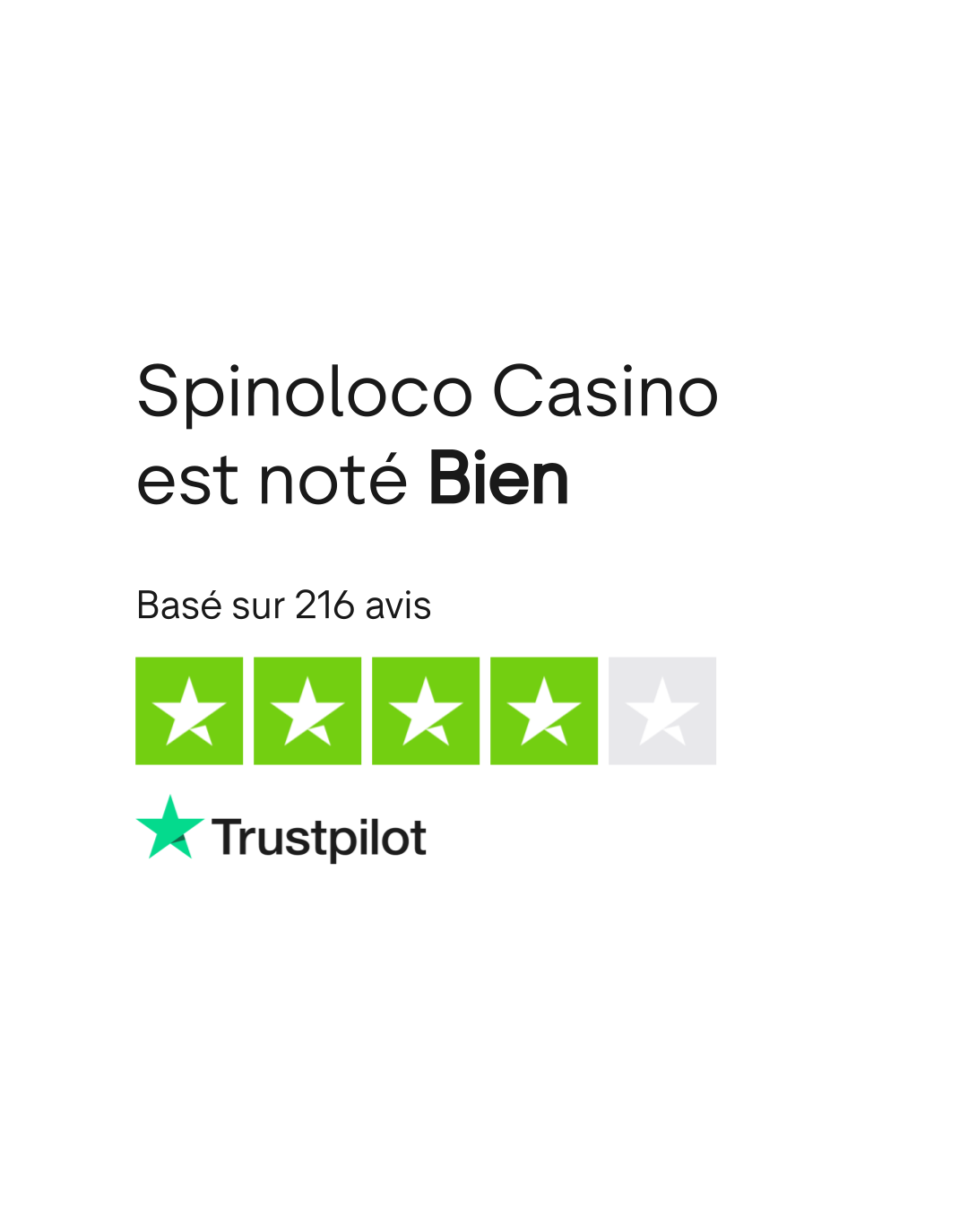 Βαθμολογία Trustpilot για το Spinoloco