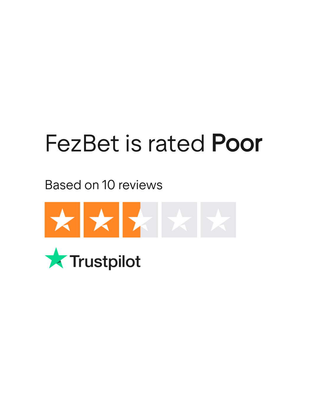 FezBet Trustpilot Rating