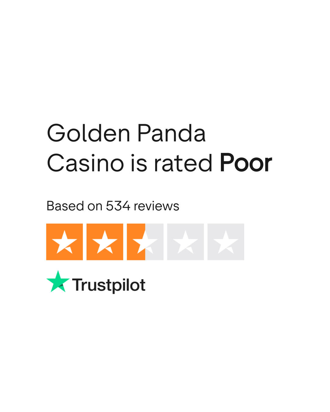 Trustpilot beoordelingen voor Golden Panda Casino