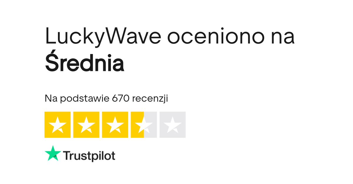 Trustpilot beoordeling voor LuckyWave Casino