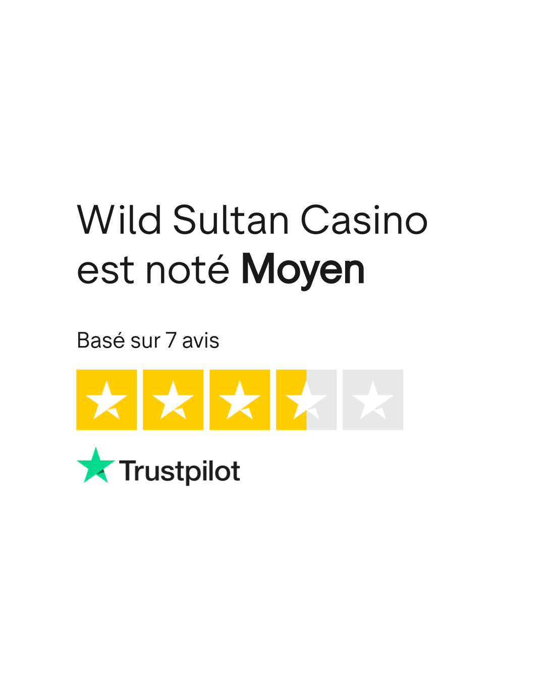Note Trustpilot Wild Sultan
