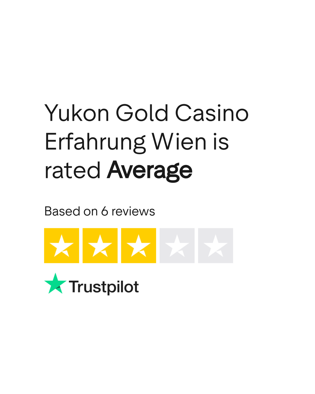Yukon Gold Casino Trustpilot Rating