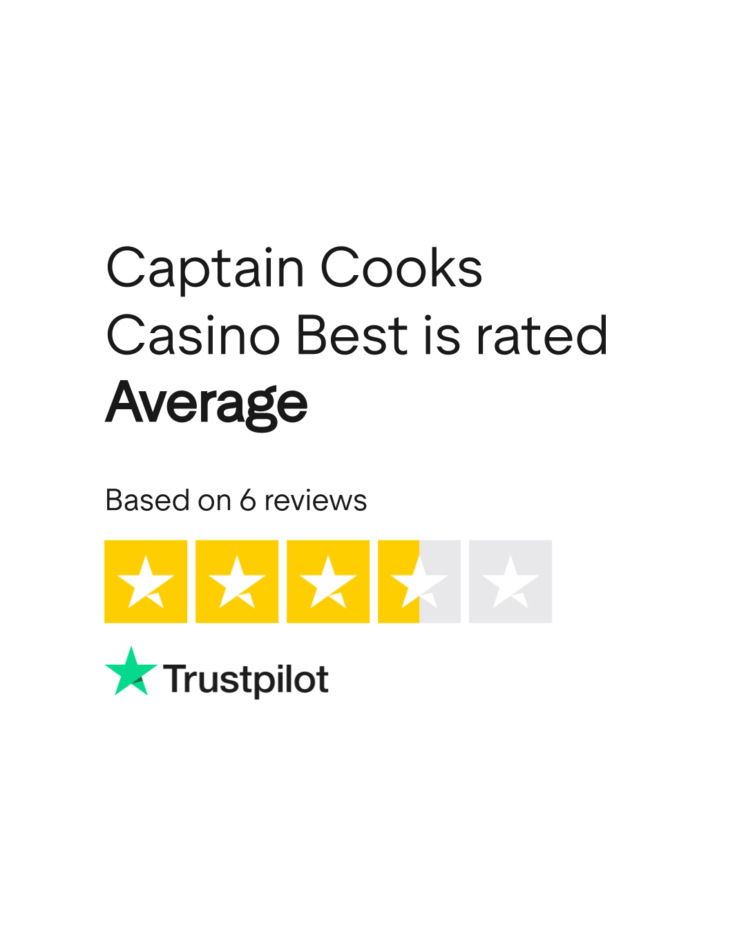 Trustpilot Rating für Captain Cooks Casino