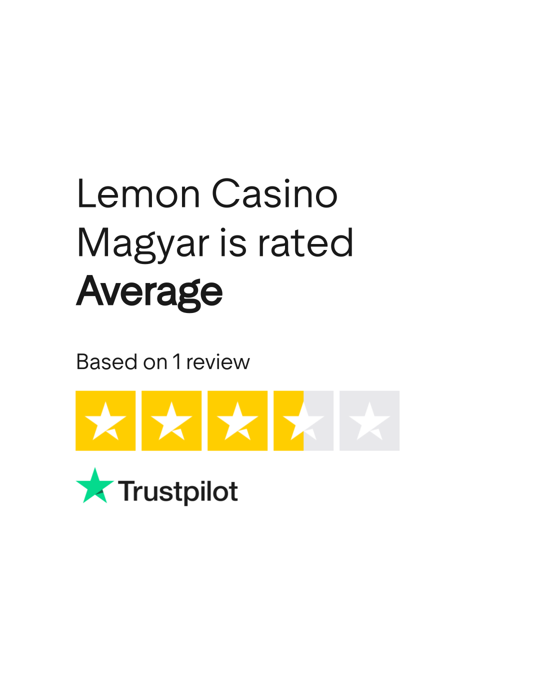 Trustpilot értékelés a Lemon Casino-ról