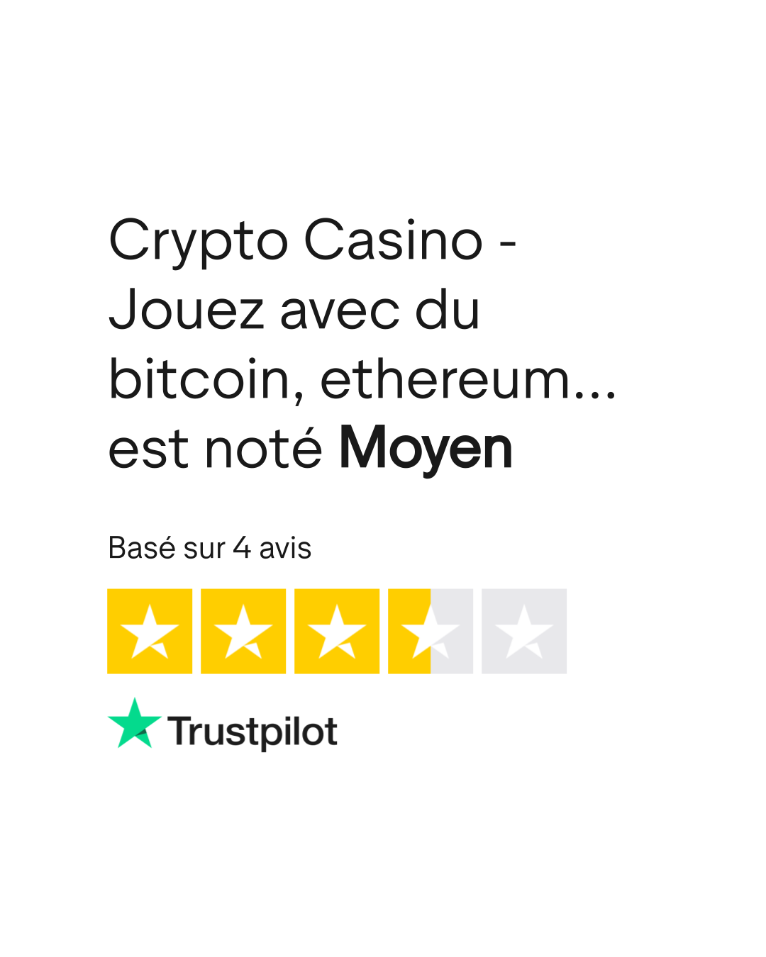 Avis de Crypto Casino - Jouez avec du bitcoin, ethereum... | Lisez les avis  marchands de crypto-casinobet.fr