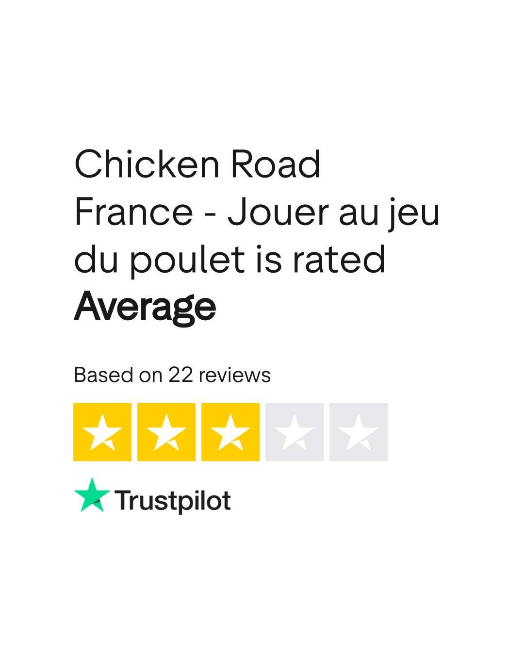Évaluation Trustpilot de la plateforme Chicken Road