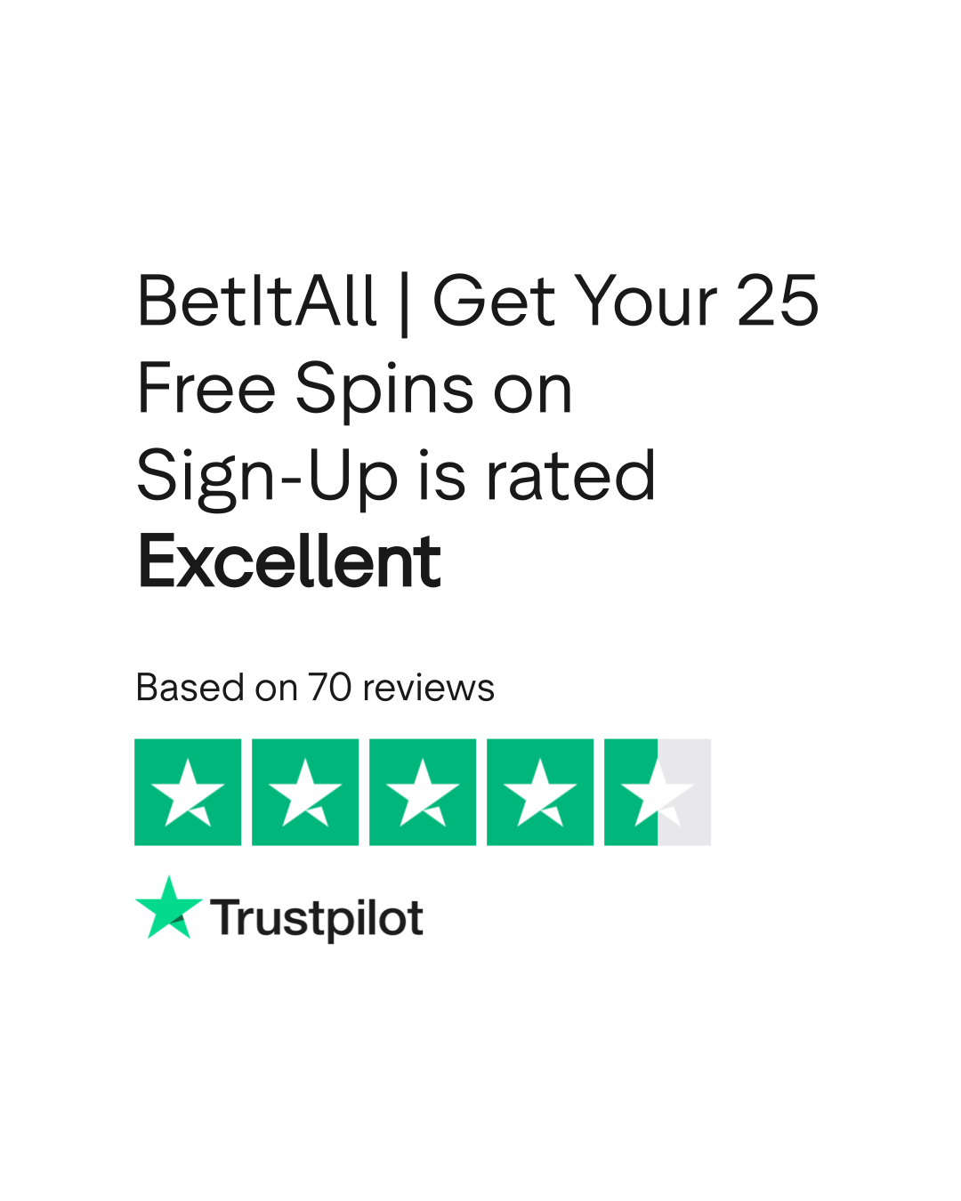 Valutazione Trustpilot di Enjoybet