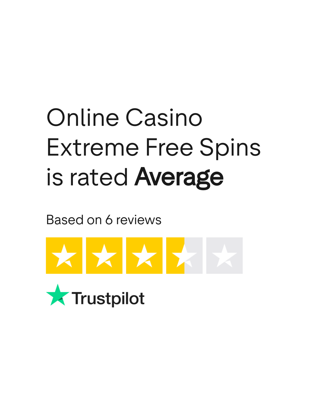 Extreme Casino Trustpilot Company Rating