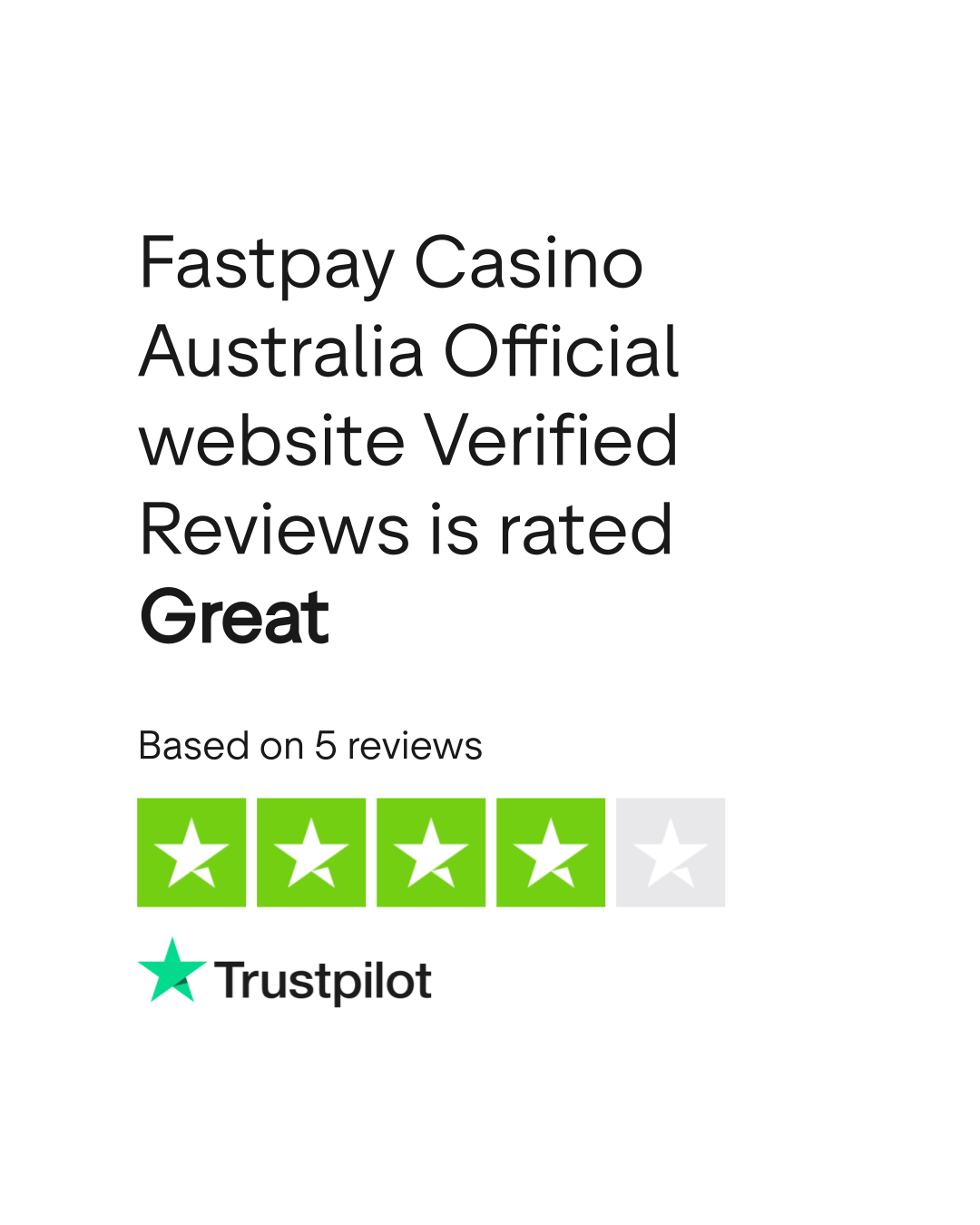 Trustpilot rating widget showing Fastpay Casino customer reviews