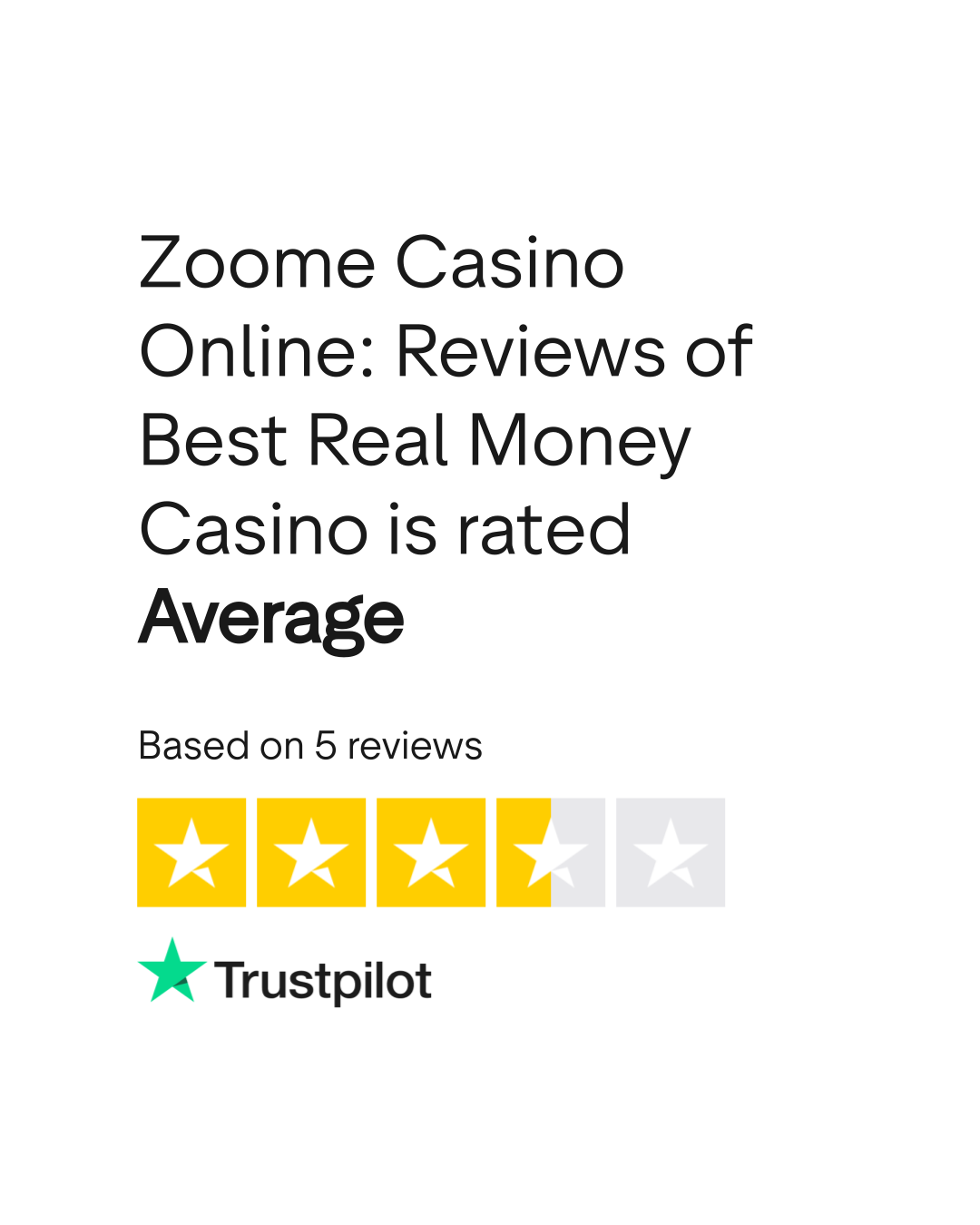 Zoome Casino Customer Rating