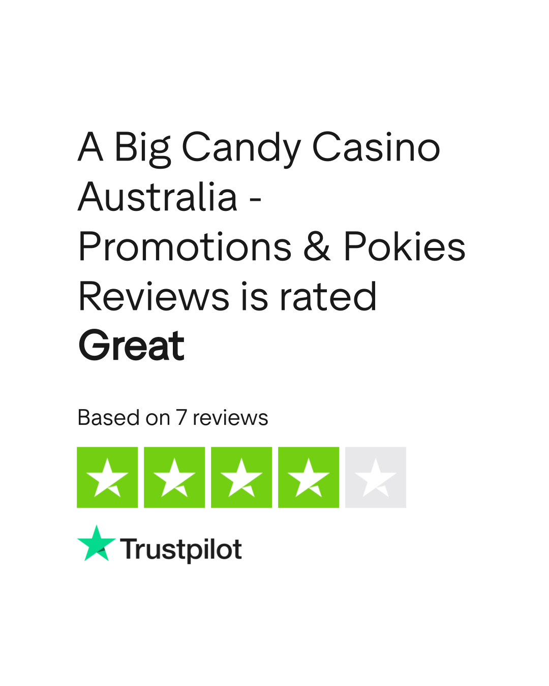 A Big Candy Casino TrustPilot Rating