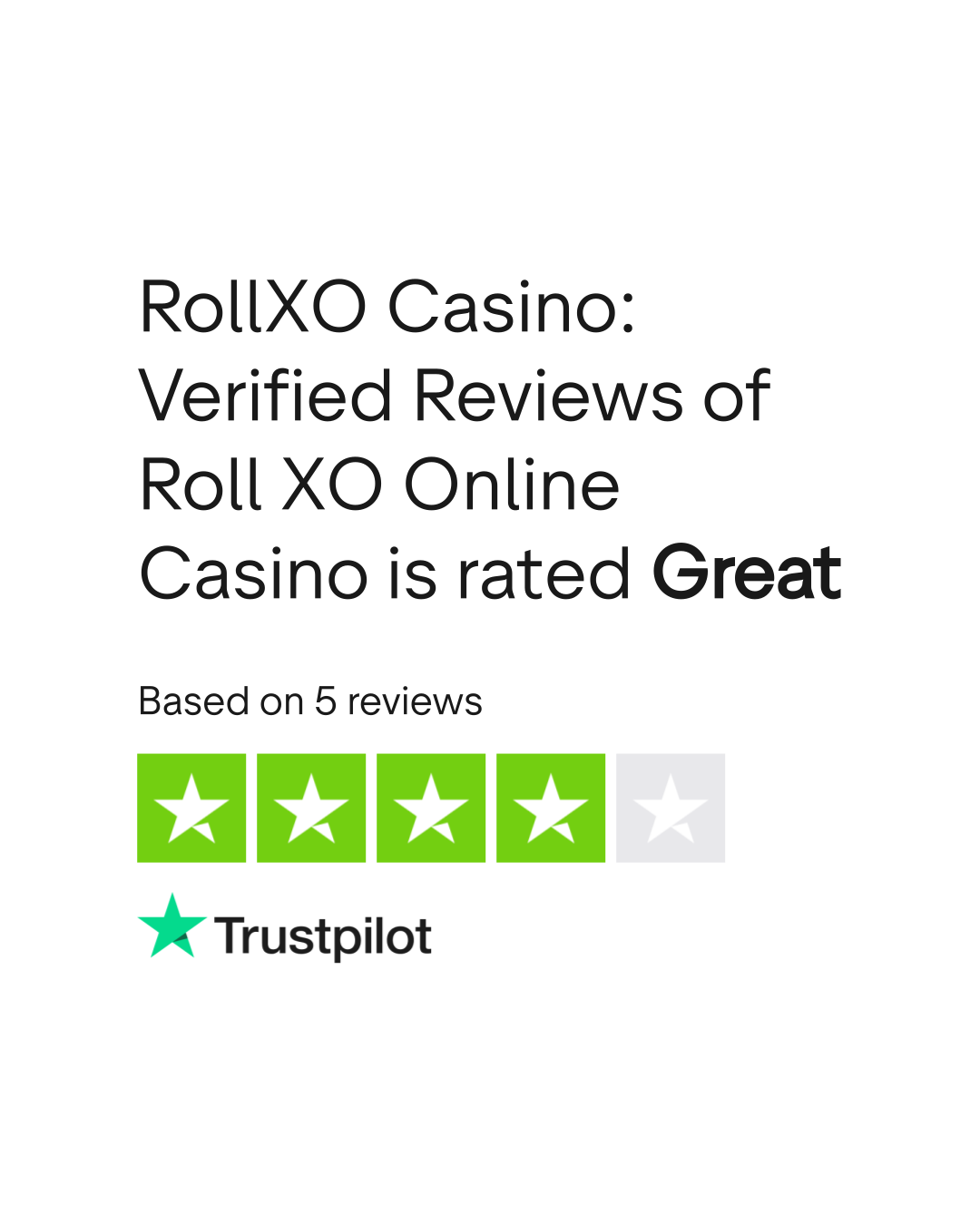 RollXo Casino Trustpilot Rating