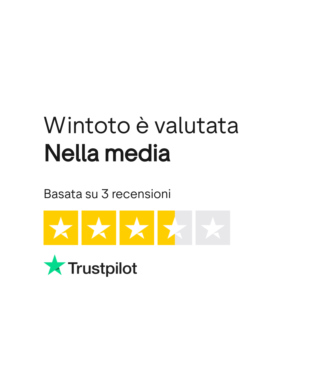 Valutazione Trustpilot di Wintoto