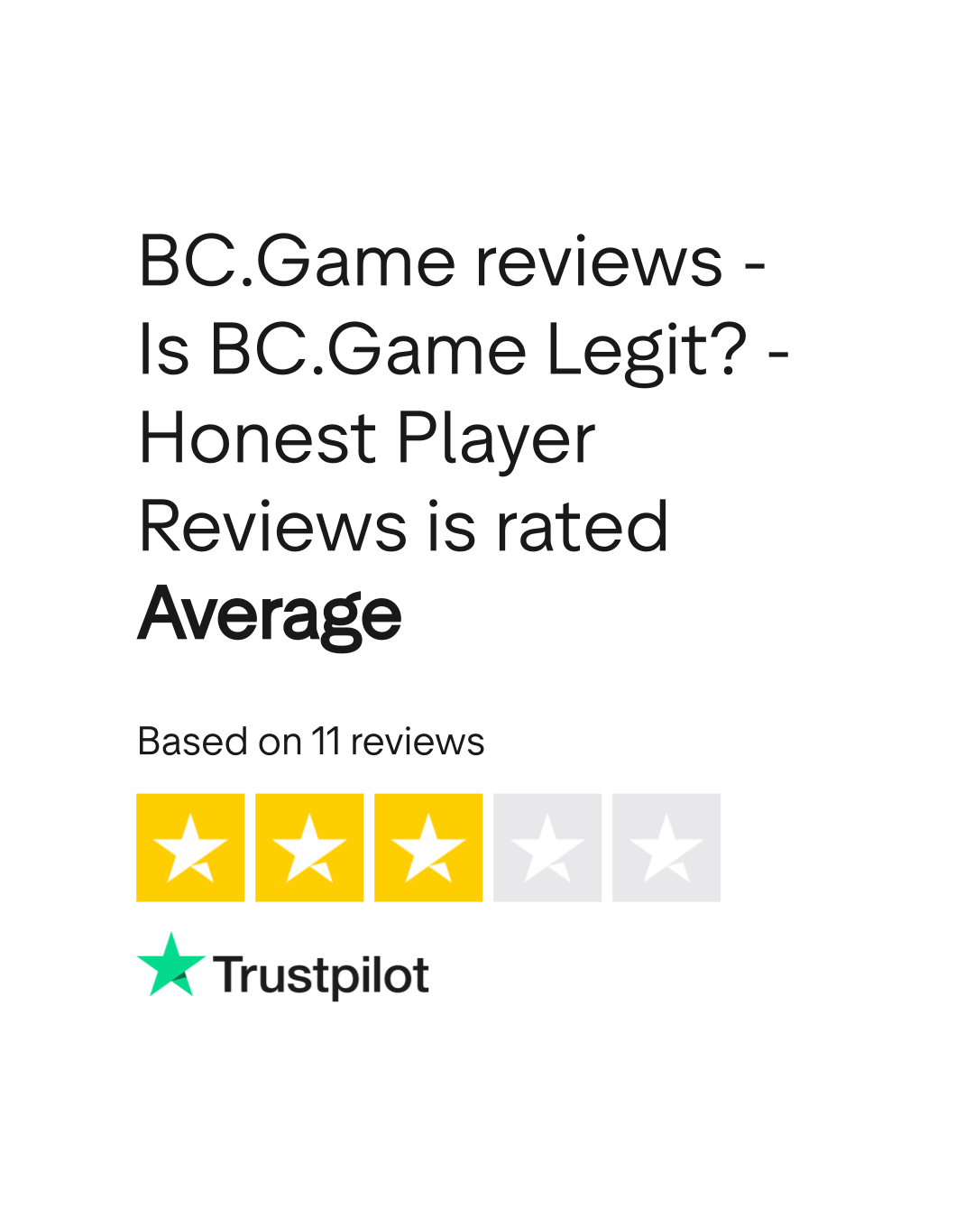 Trustpilot rating voor BC Game
