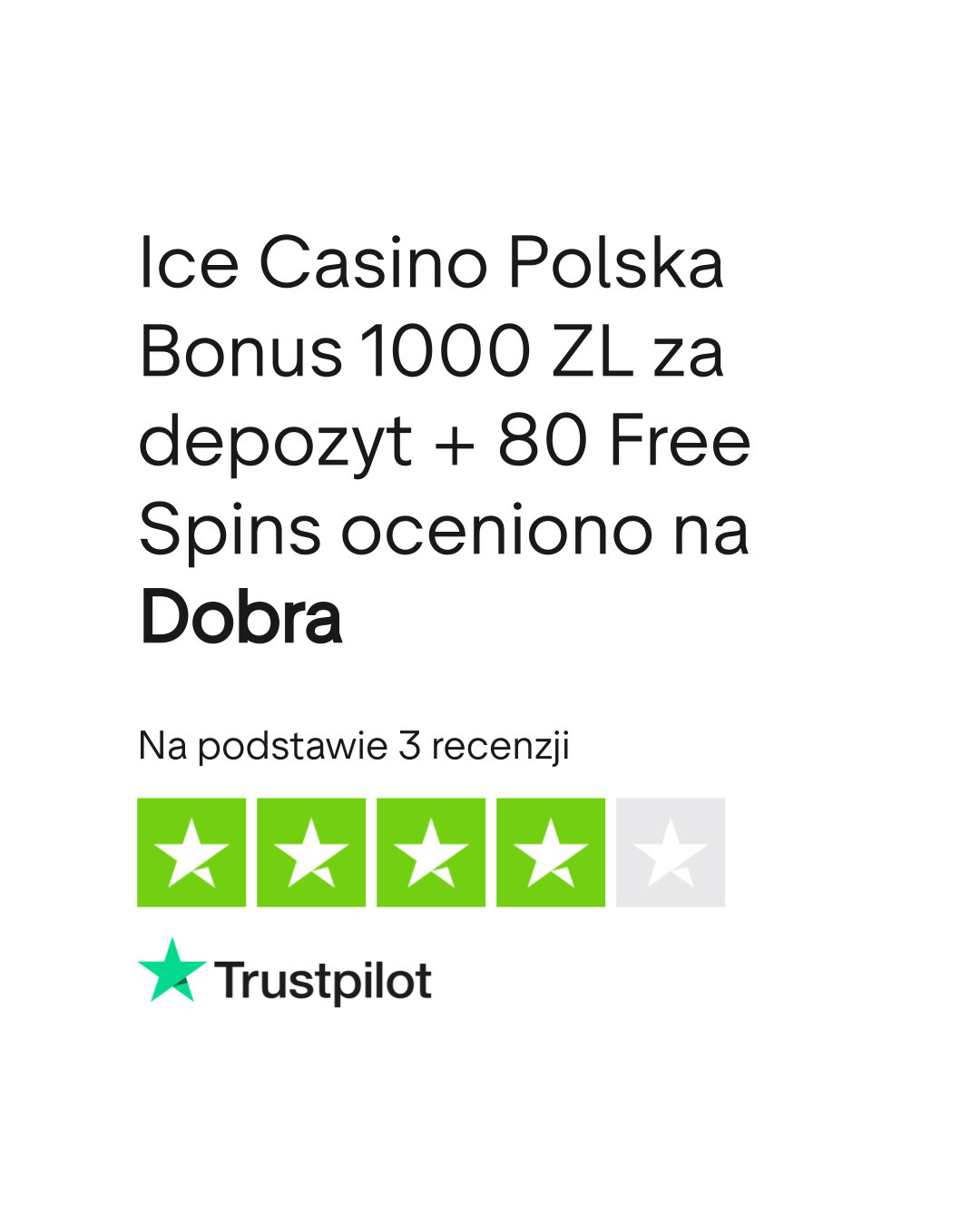 Ocena Ice Casino na Trustpilot