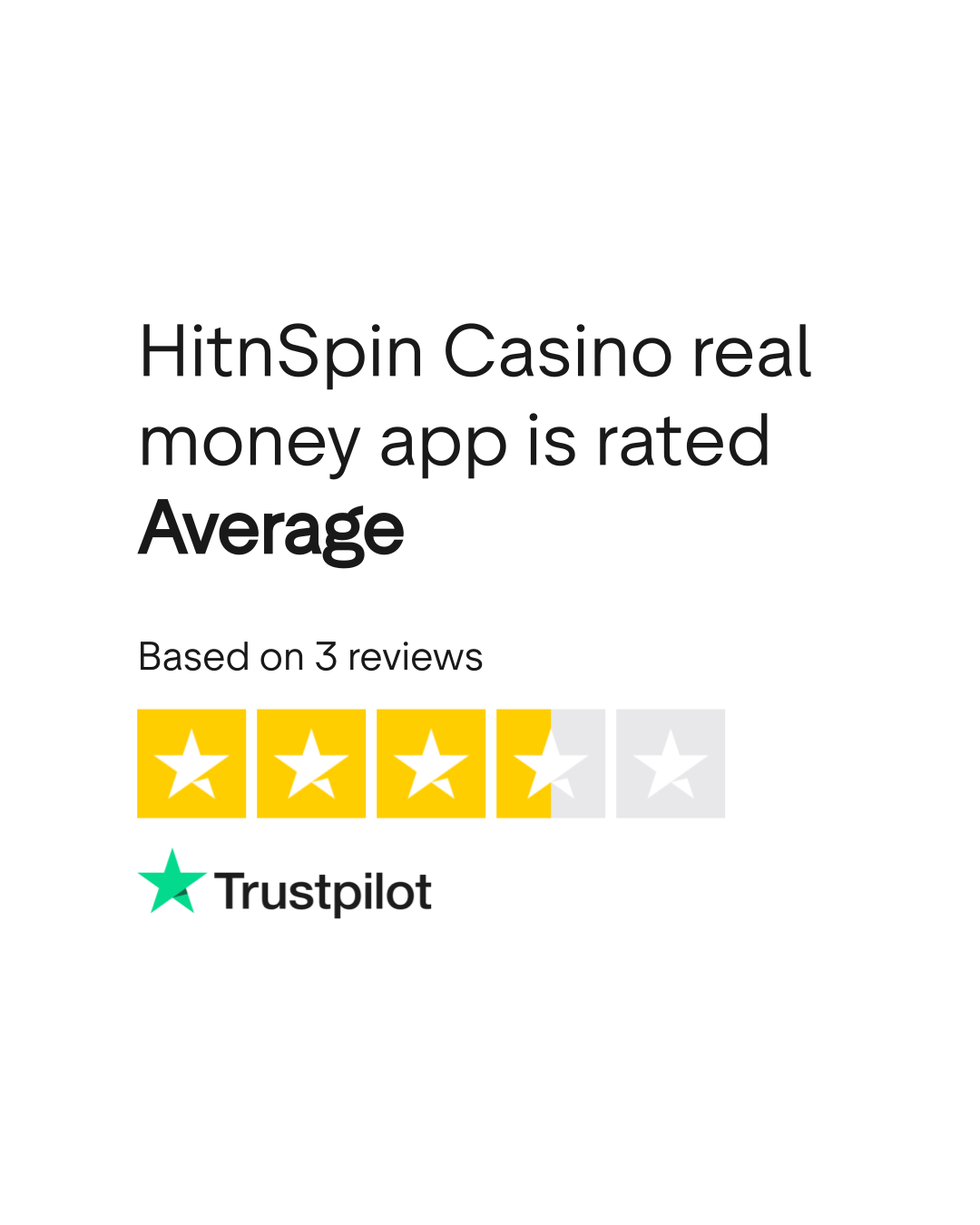 Trustpilot Bewertung für Hitnspins