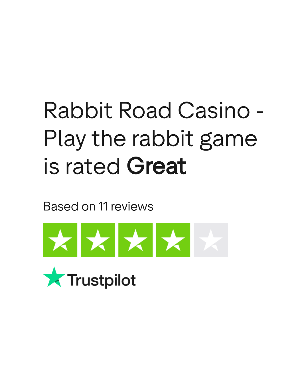 Trustpilot bedømmelse for Rabbit Road
