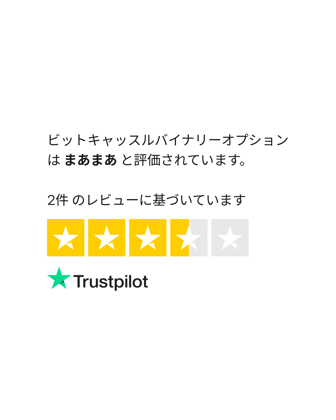 ビットキャッスルバイナリーオプション のレビュー| bitcastle.org についてカスタマーサービスのレビューをご覧ください