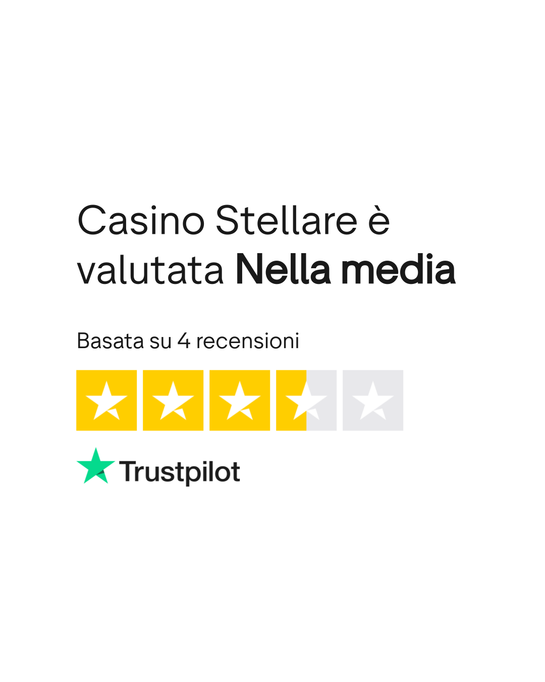 Valutazione Trustpilot per Casinò Stellare