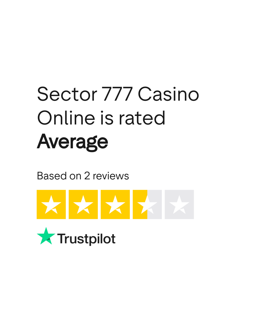 Calificación de Trustpilot para 777 casino online
