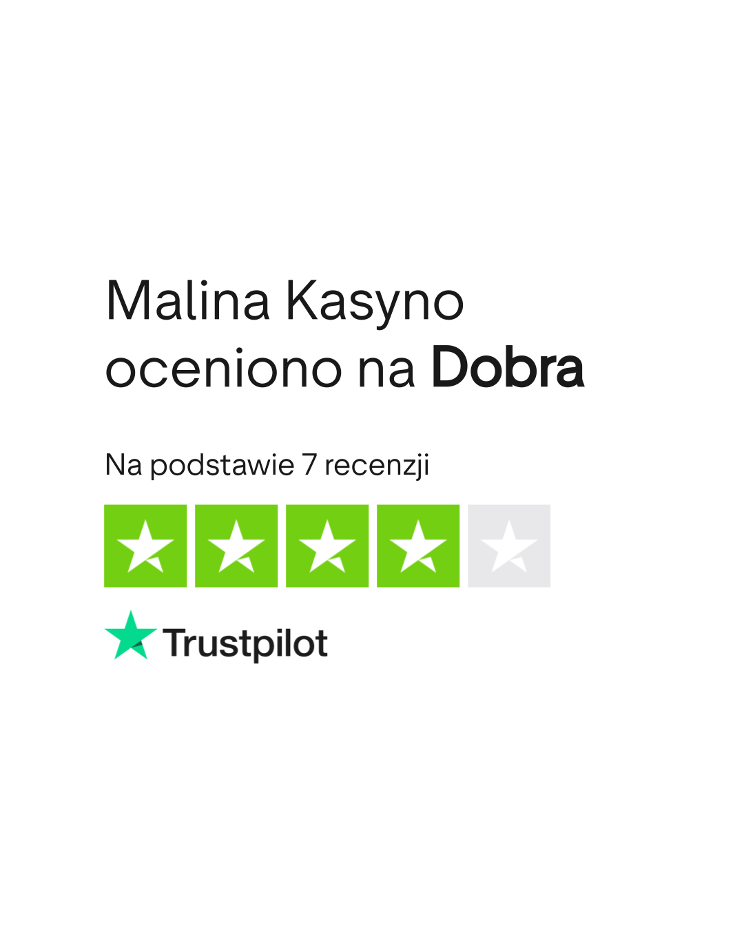 Ocena Trustpilot dla Kasyna Malina