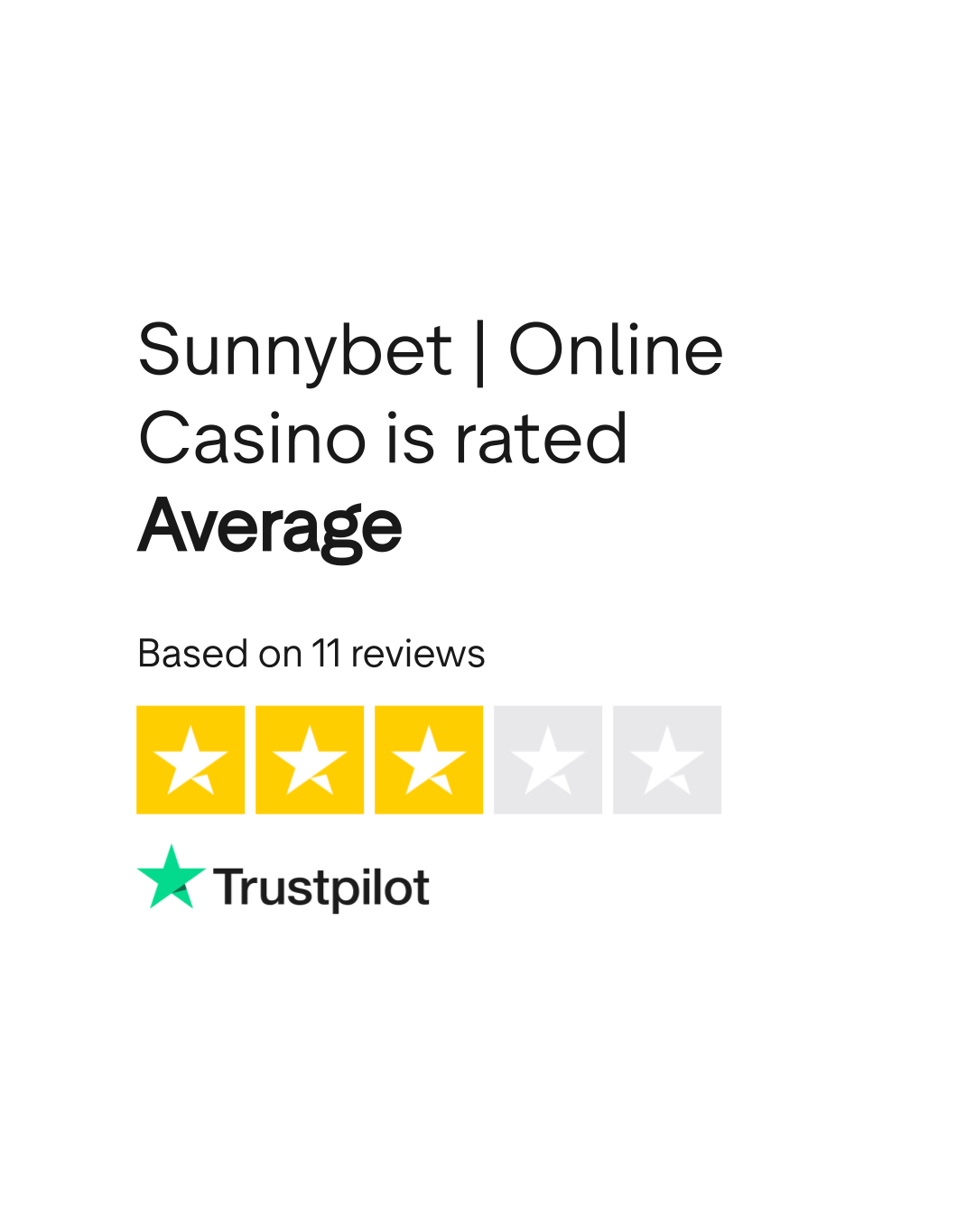 Sunnybet Trustpilot értékelés