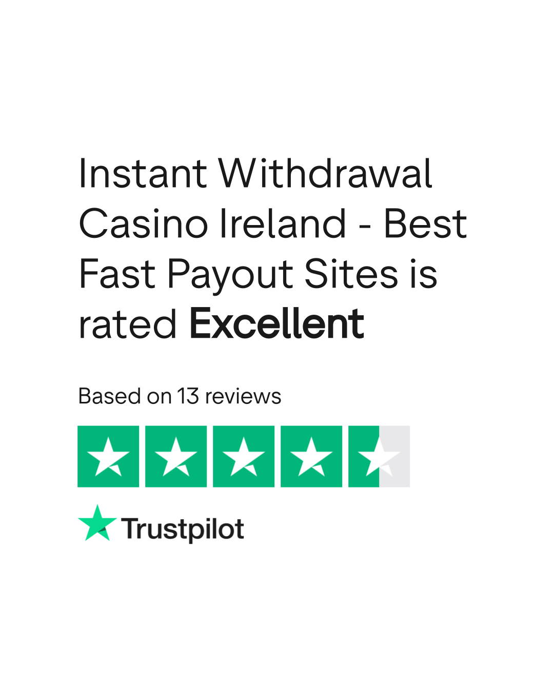 Trustpilot rating voor Instant Casino