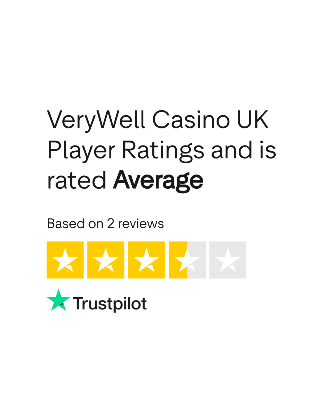 Verywell Casino Trustpilot Rating