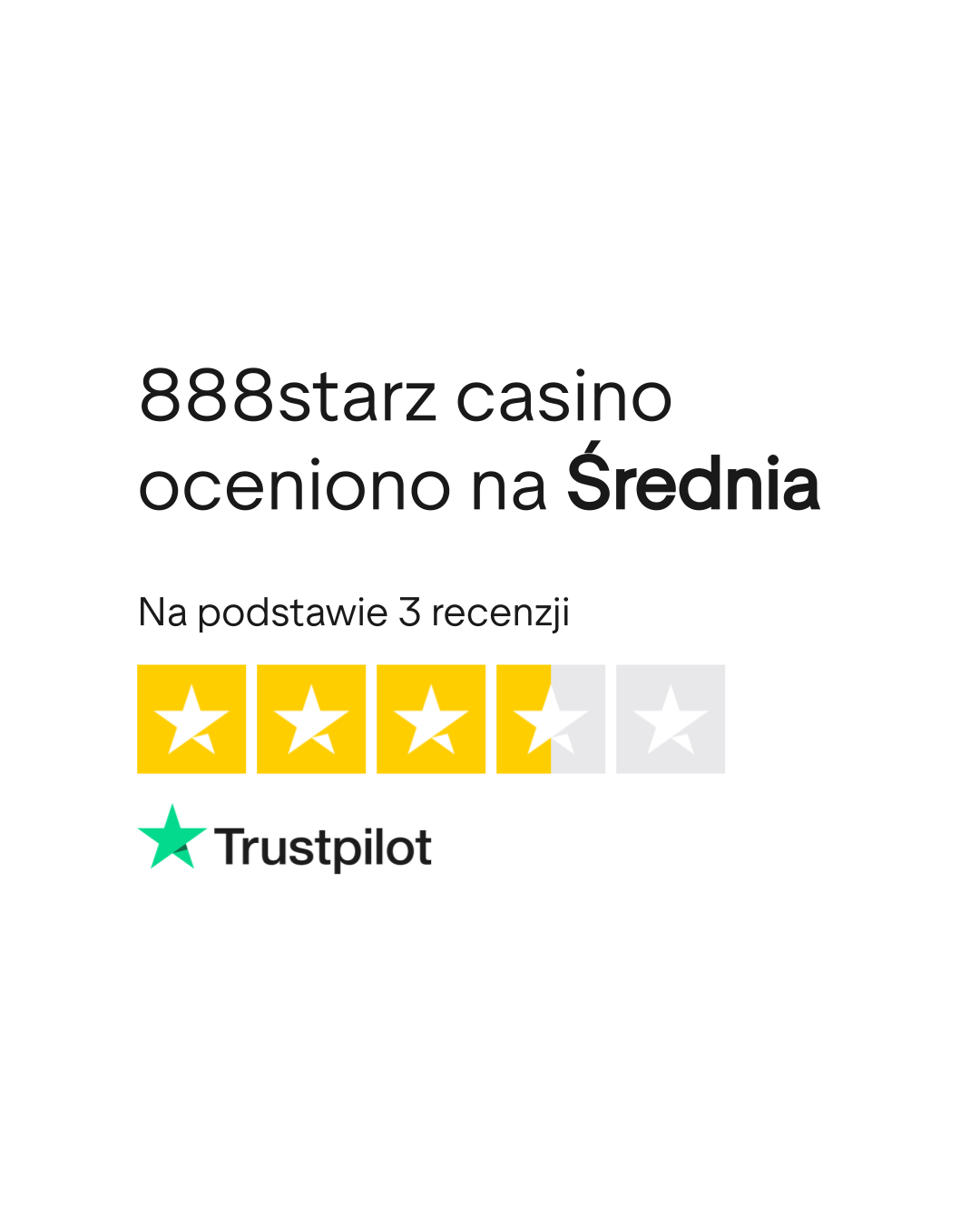 Ocena 888starz na Trustpilot