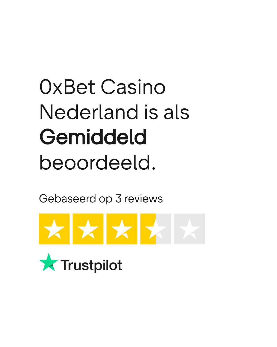0xBet Beoordeling op Trustpilot