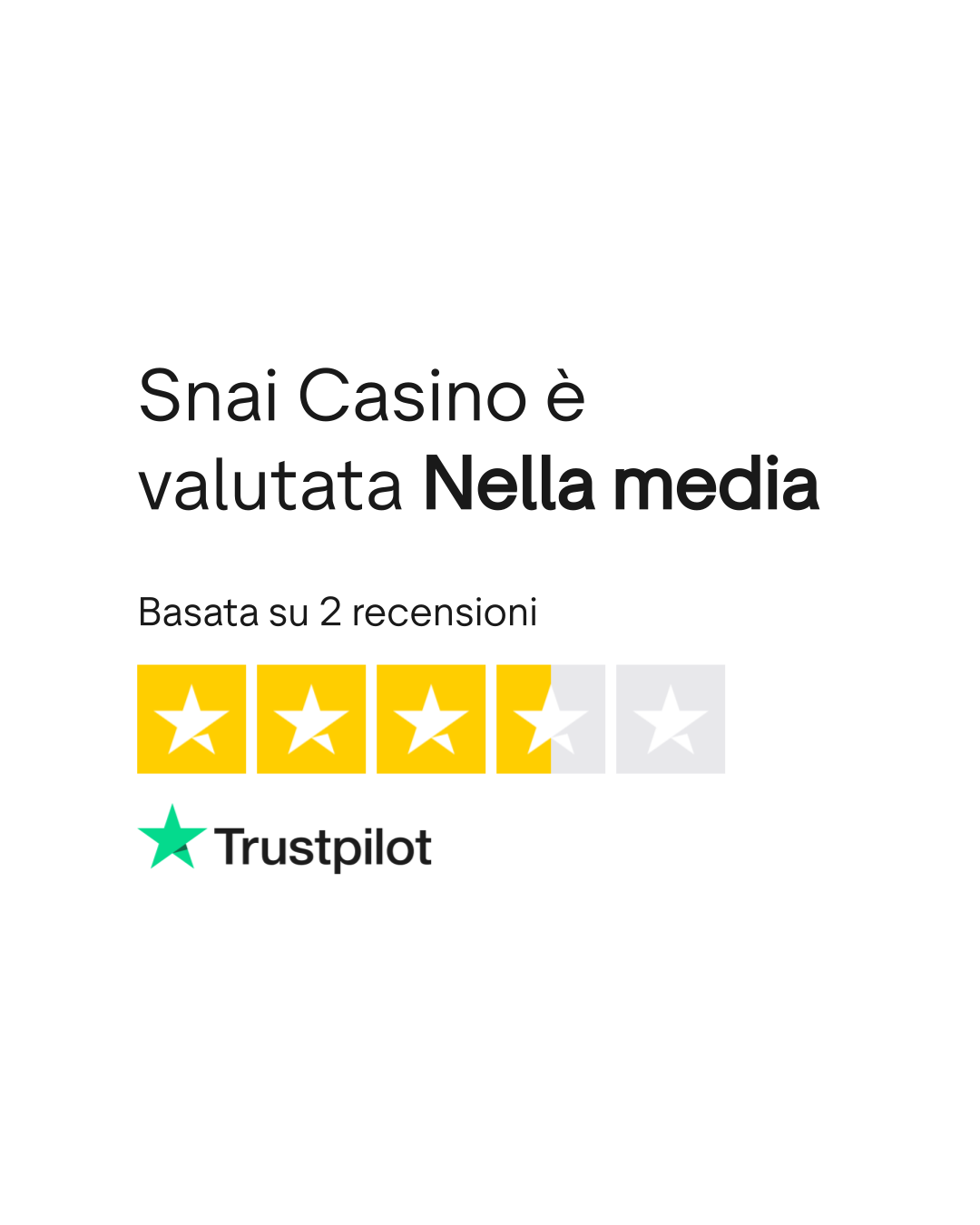 Rating Trustpilot Snai