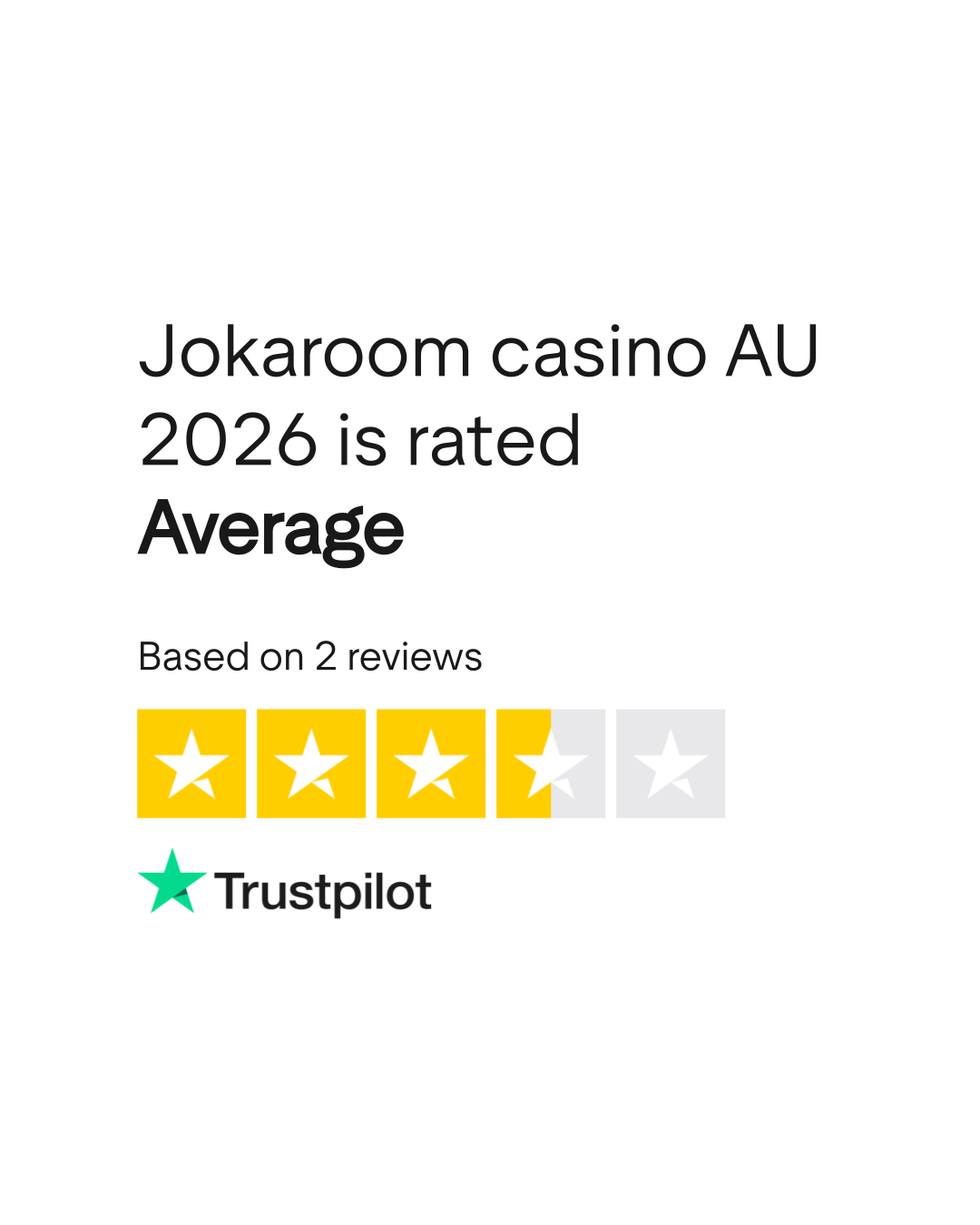 Jokaroom Casino Trustpilot Rating