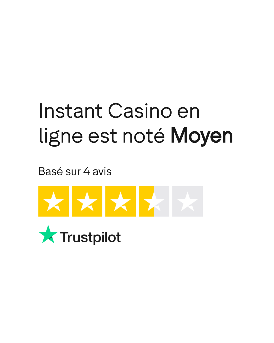 Évaluation Trustpilot d