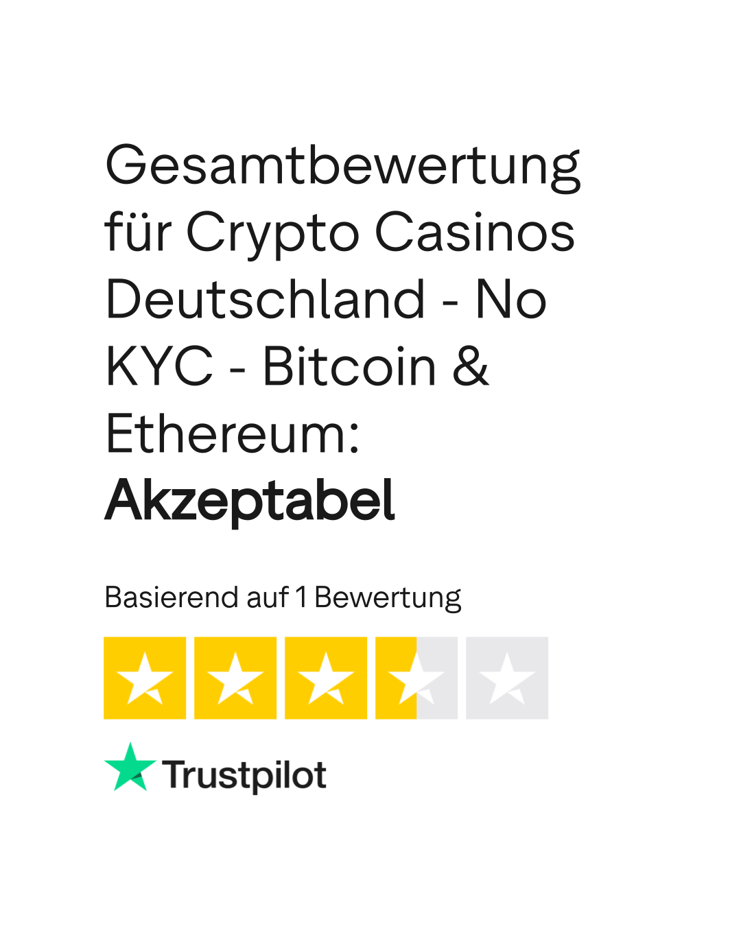 Bewertungen zu Crypto Casinos Deutschland - No KYC - Bitcoin & Ethereum |  Lesen Sie Kundenbewertungen zu crypto-casinos-deutschland.com