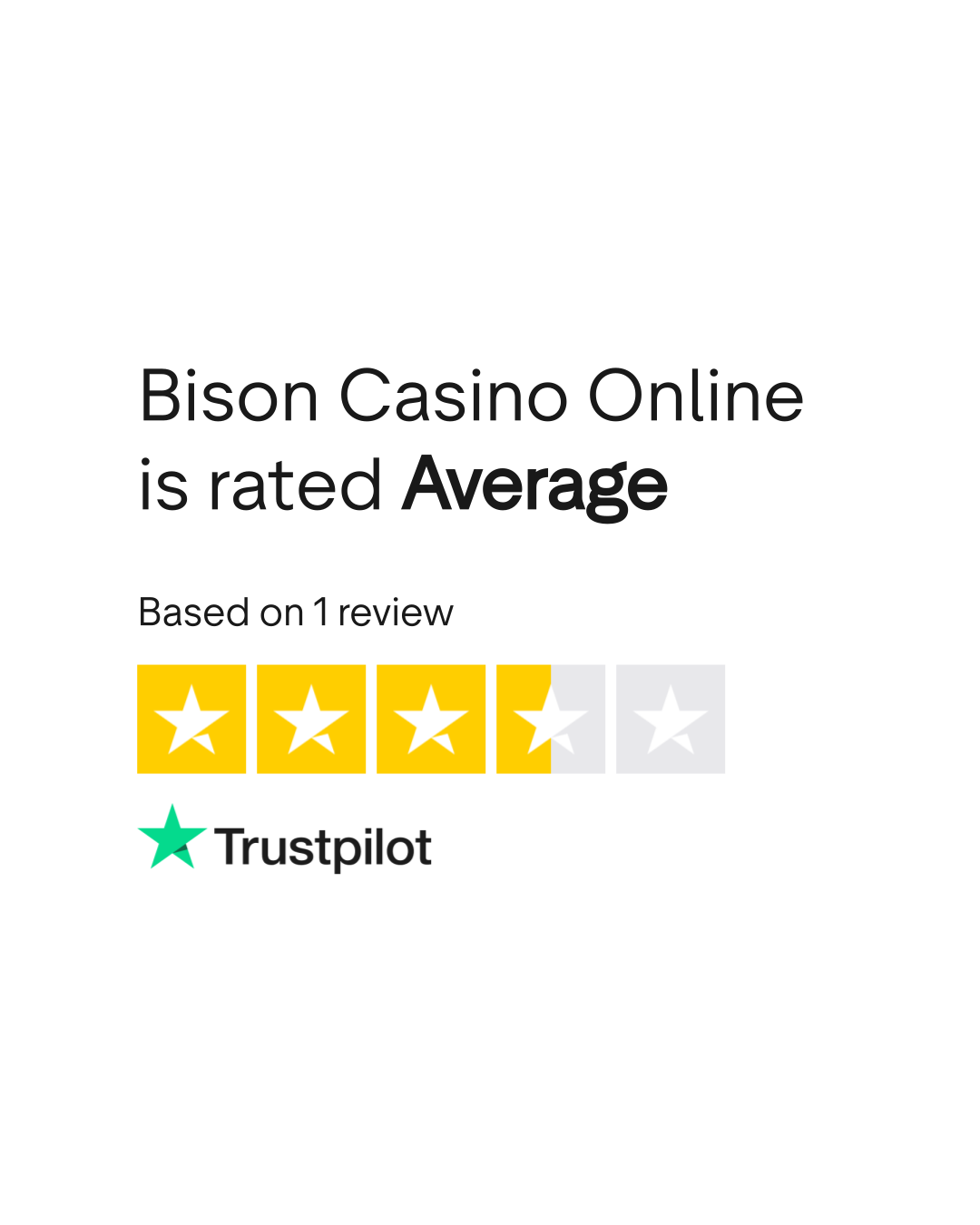 Bison Casino Trustpilot Rating