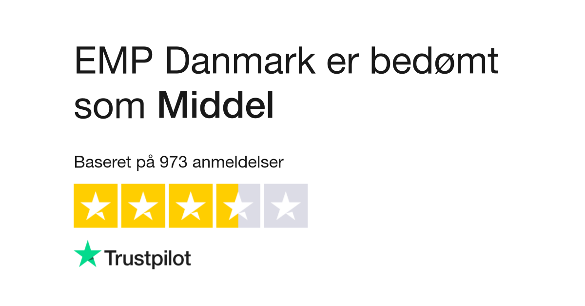 Anmeldelser af Danmark Læs kundernes anmeldelser af www.emp-shop.dk | 3 af 38