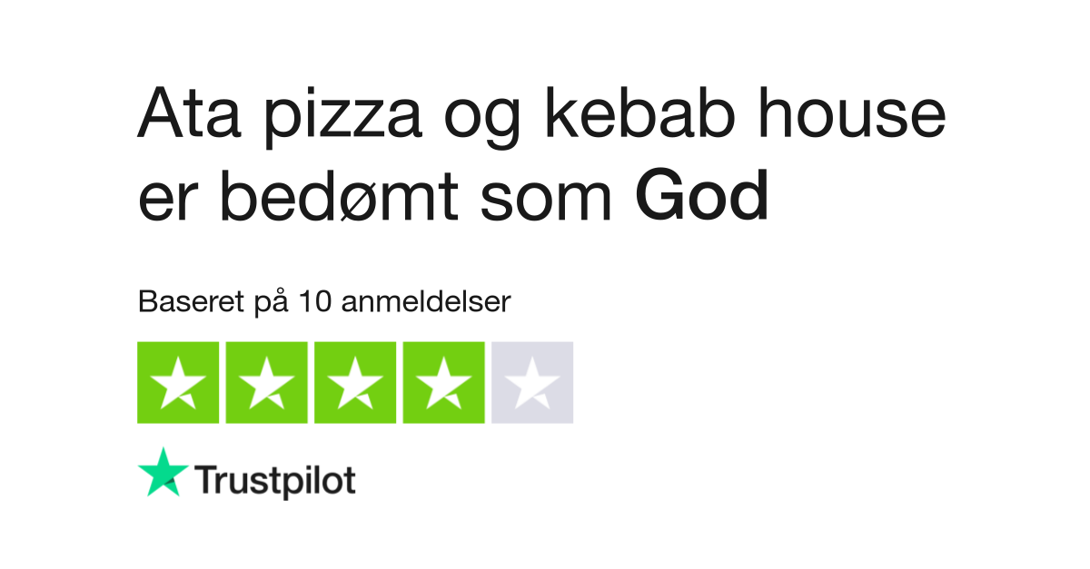 Anmeldelser af pizza og kebab house | Læs kundernes anmeldelser af atapizza.dk